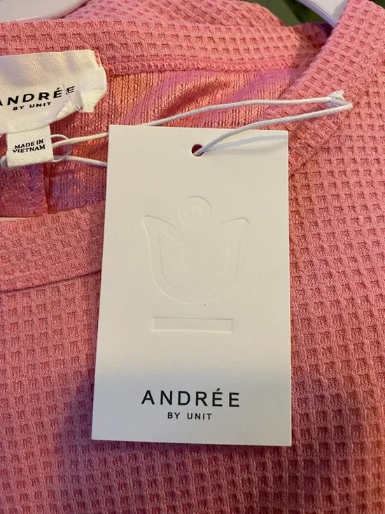 ANDRÉE BY UNIT Pink Waffle Knit Tunic - Picture 3 of 4